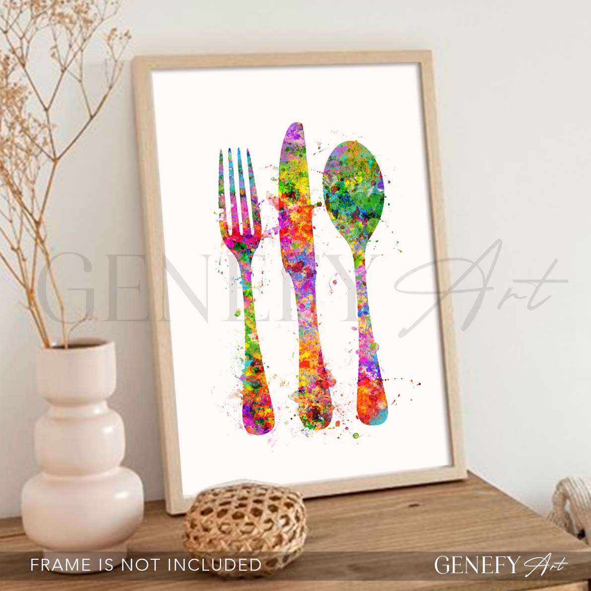 Cutlery Watercolour Kitchen Print