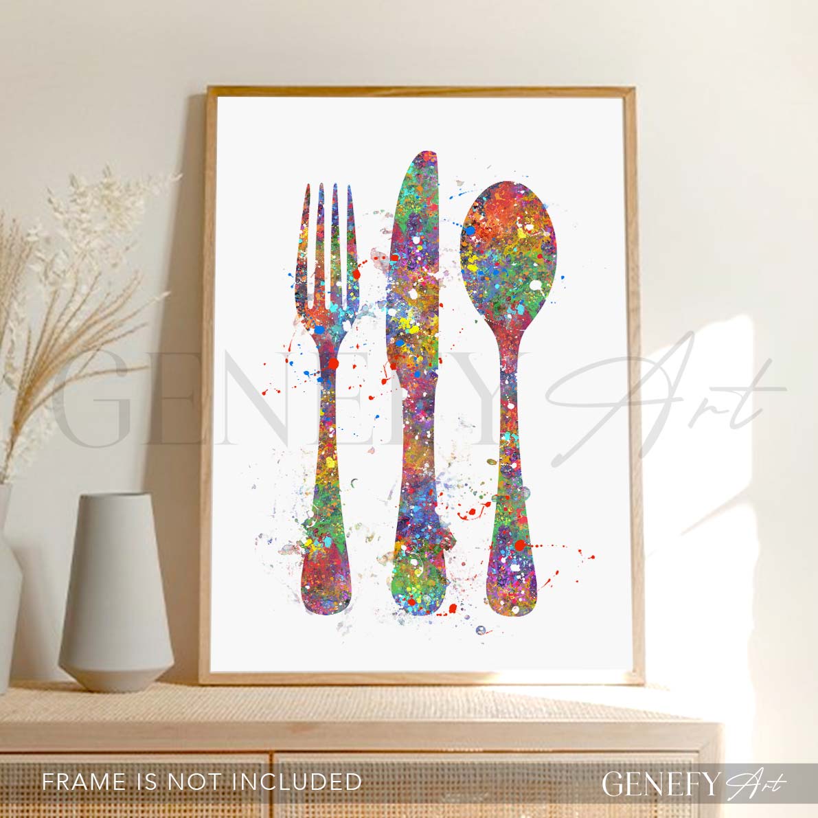 Cutlery Watercolour Kitchen Print