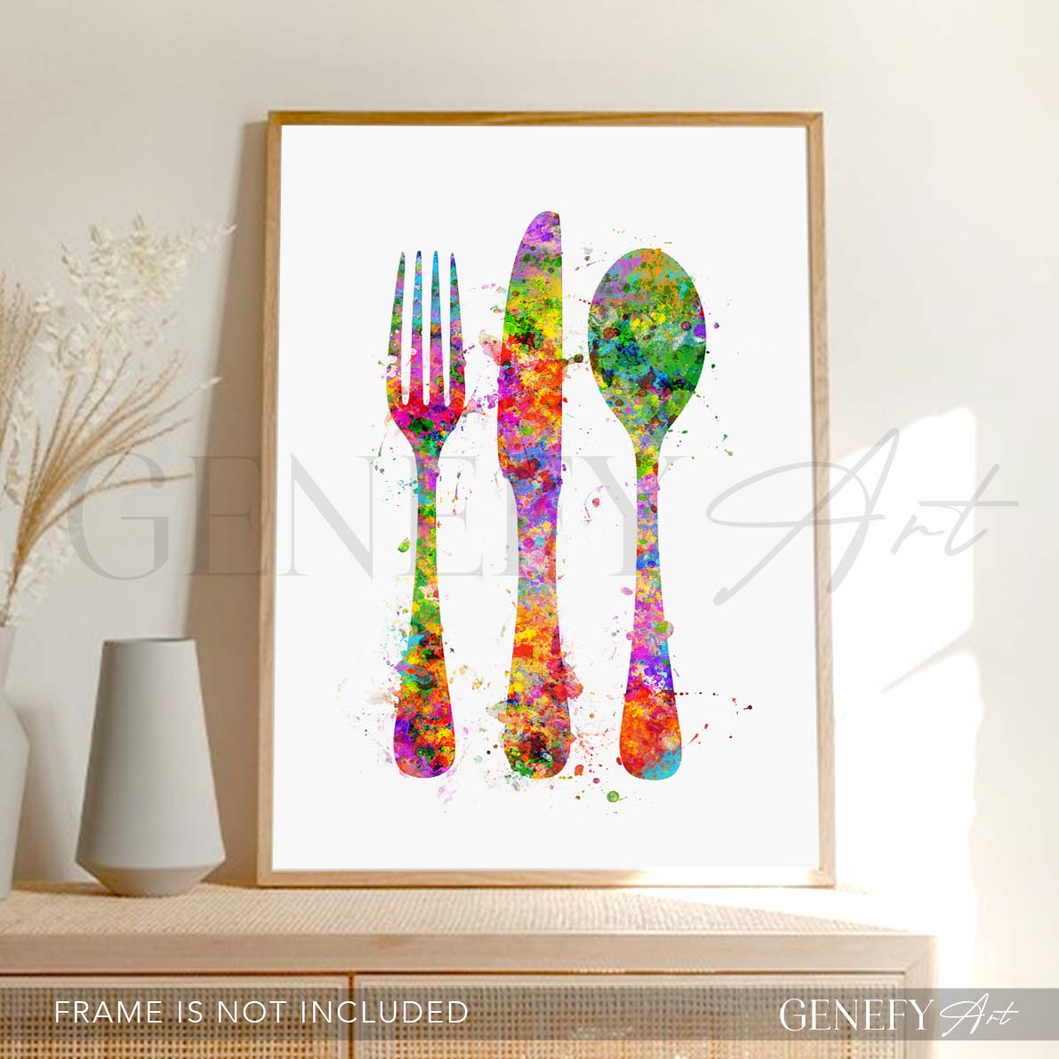 Cutlery Watercolour Kitchen Print