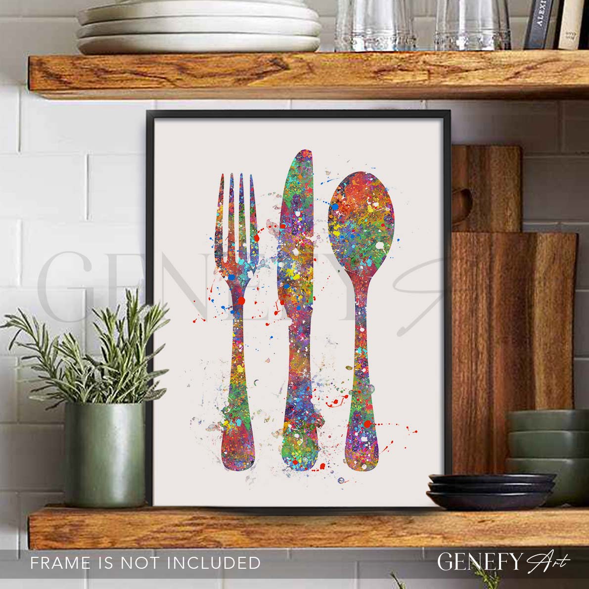Cutlery Watercolour Kitchen Print