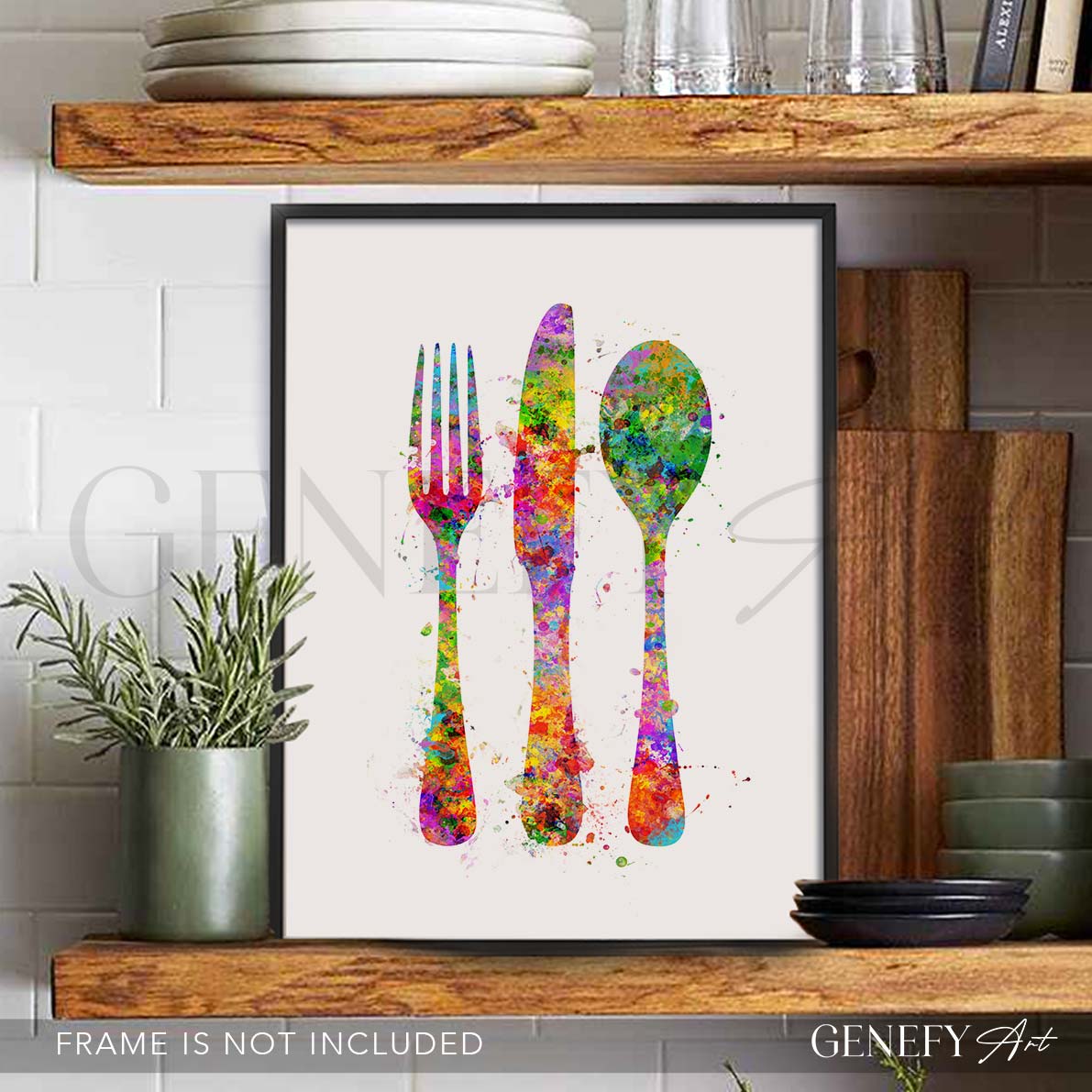 Cutlery Watercolour Kitchen Print