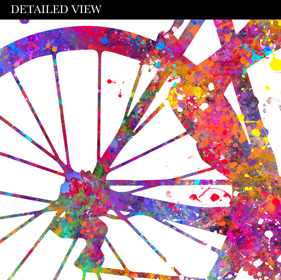 Motivational Quote for Cyclist Watercolour Art Print