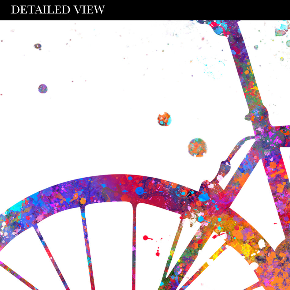 Motivational Quote for Cyclist Watercolour Art Print