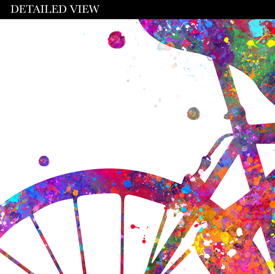 Motivational Quote for Cyclist Watercolour Art Print