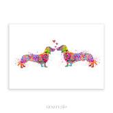 Dachshund Couple Watercolour Print