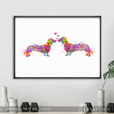 Dachshund Couple Watercolour Print