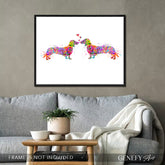 Dachshund Couple Watercolour Print