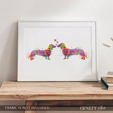 Dachshund Couple Watercolour Print