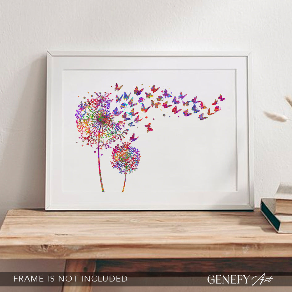 Dandelion and Butterflies Art Print