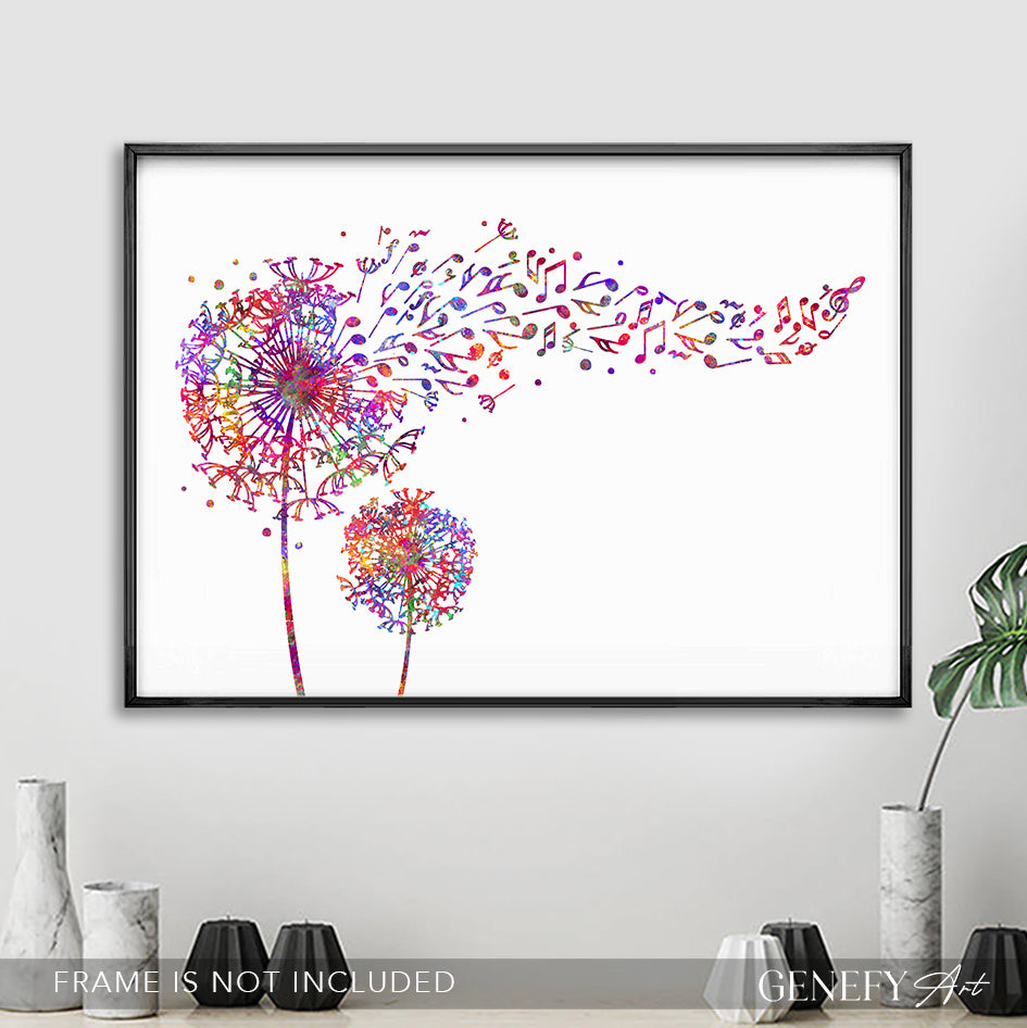 Dandelion Music Notes Art Print