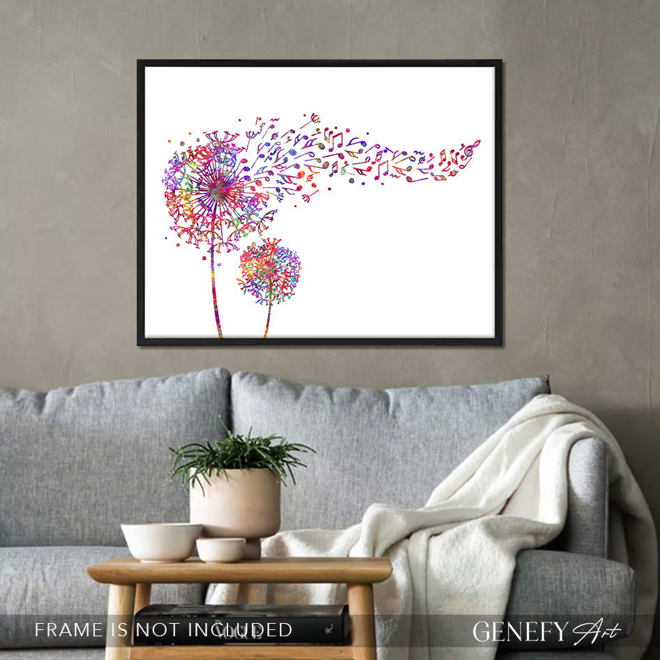 Dandelion Music Notes Art Print