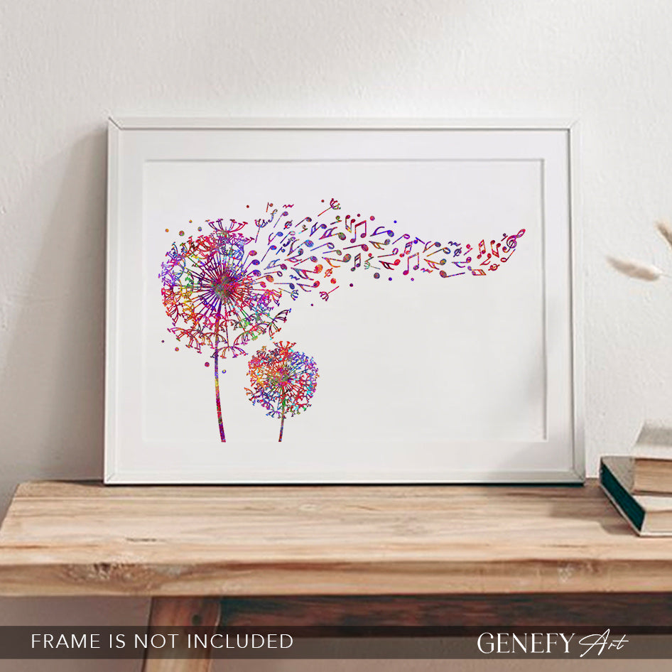 Dandelion Music Notes Art Print