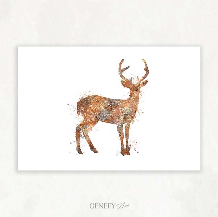 Deer Watercolour Art Print