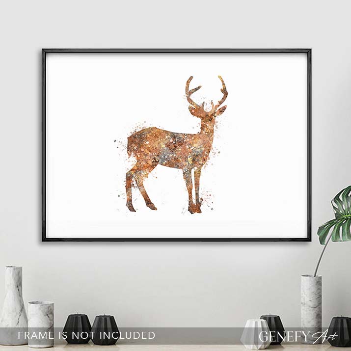 Deer Watercolour Art Print