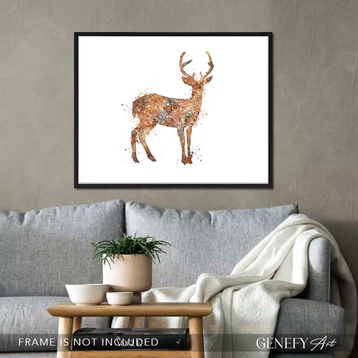 Deer Watercolour Art Print