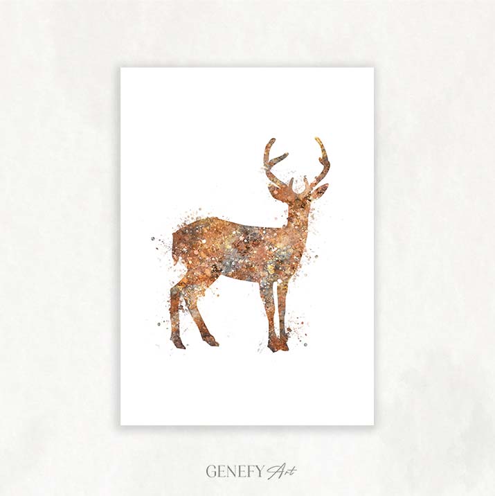 Deer Watercolour Art Print