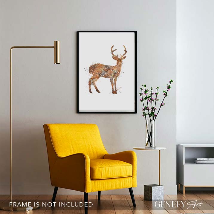 Deer Watercolour Art Print