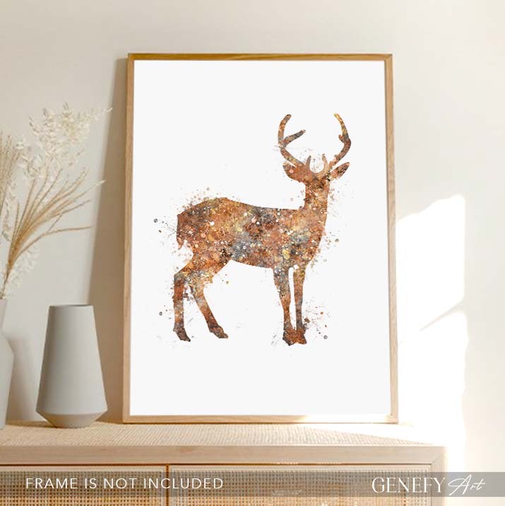 Deer Watercolour Art Print