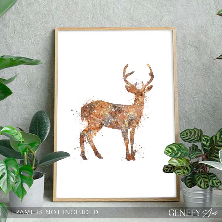 Deer Watercolour Art Print