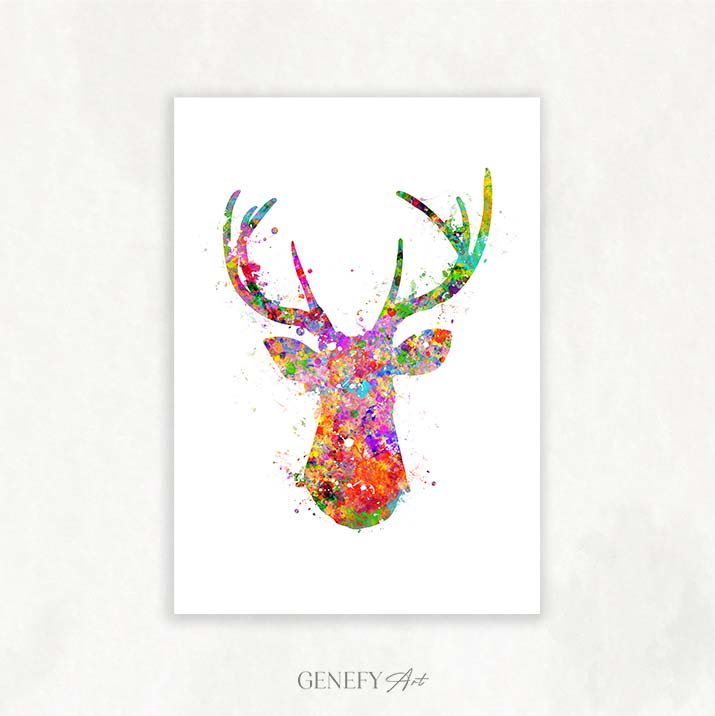 Deer Watercolour Art Print