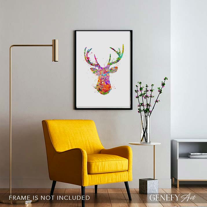 Deer Watercolour Art Print