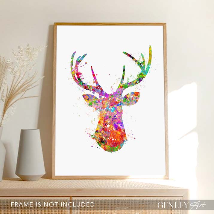 Deer Watercolour Art Print