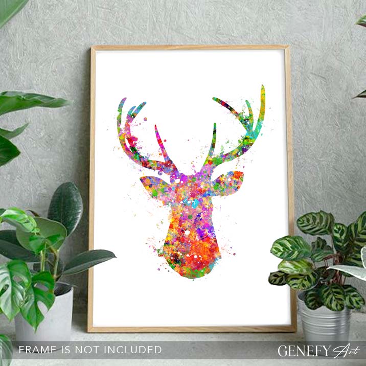 Deer Watercolour Art Print