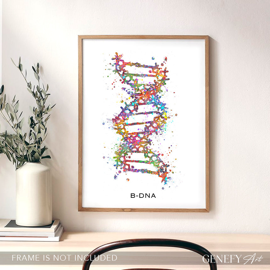 B-DNA Watercolour Art Print Genefy Art