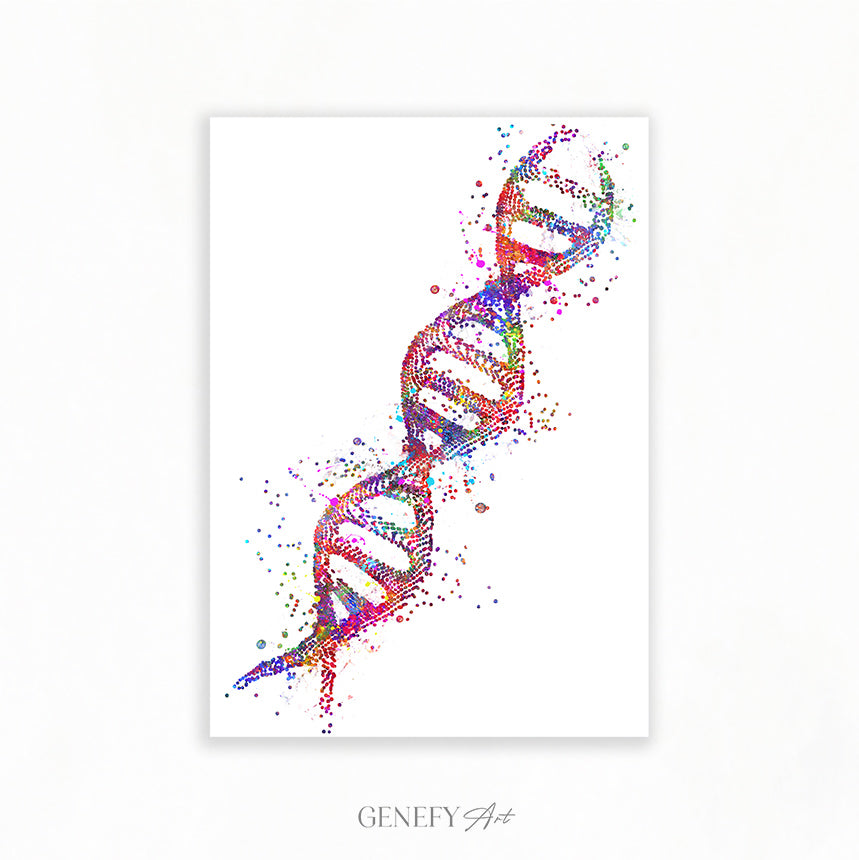 DNA Watercolour Art Print