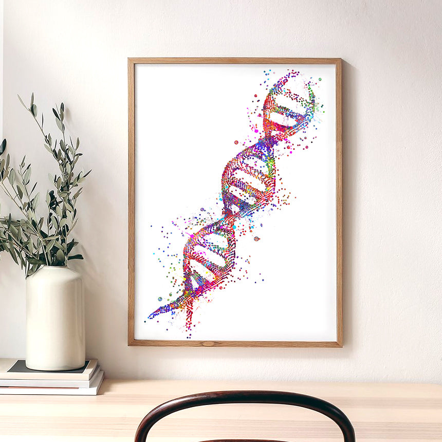 DNA Watercolour Art Print