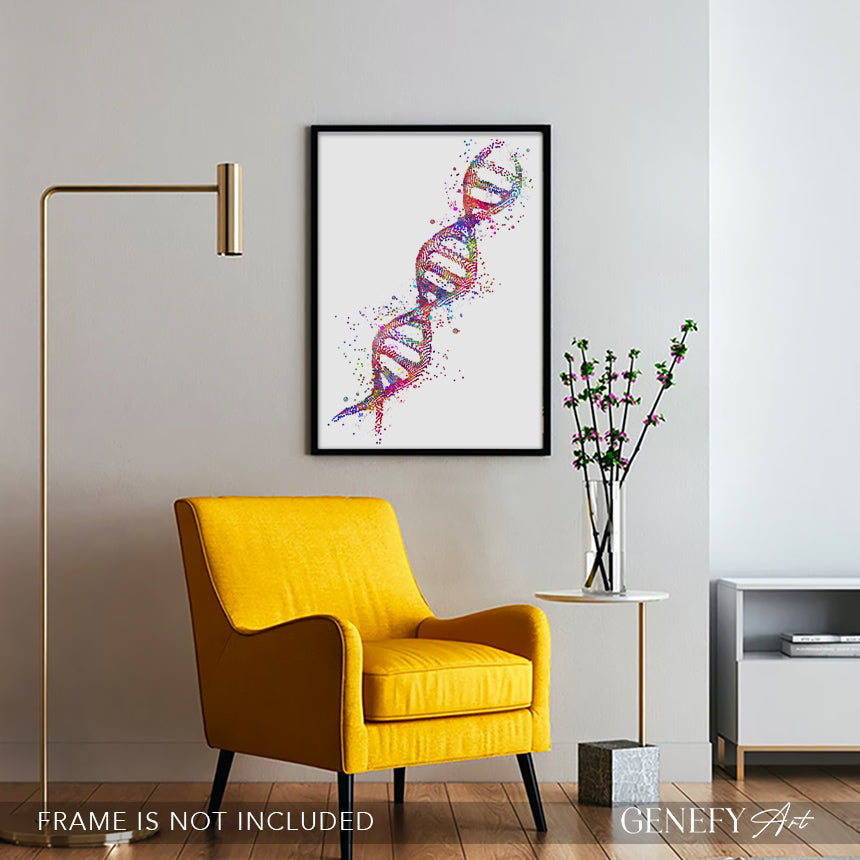 DNA Watercolour Art Print