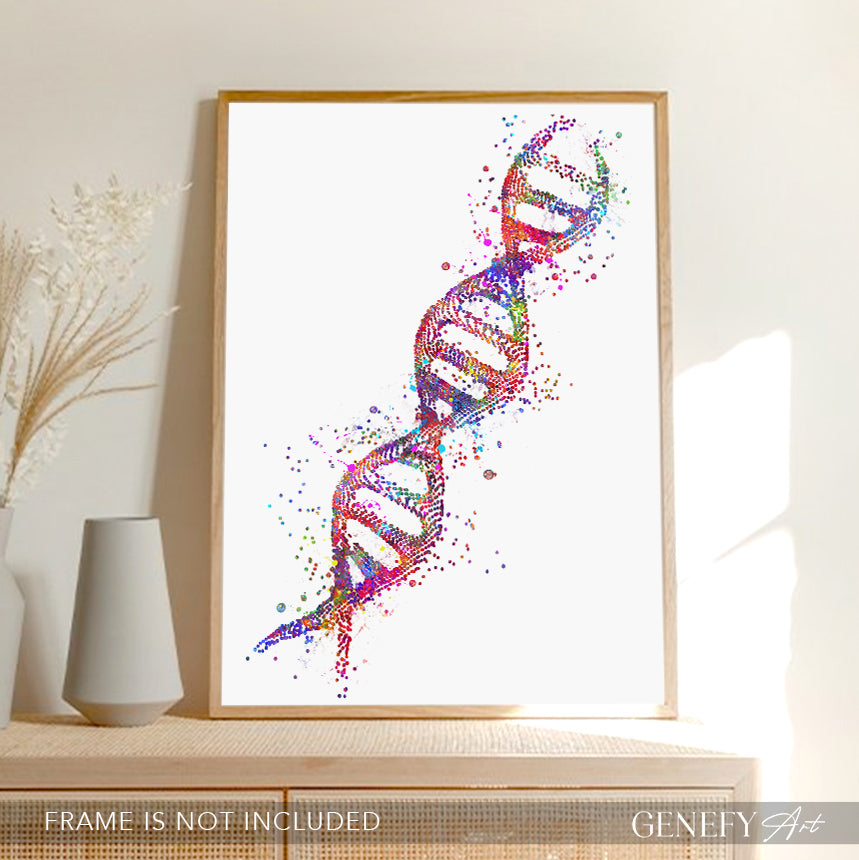DNA Watercolour Art Print