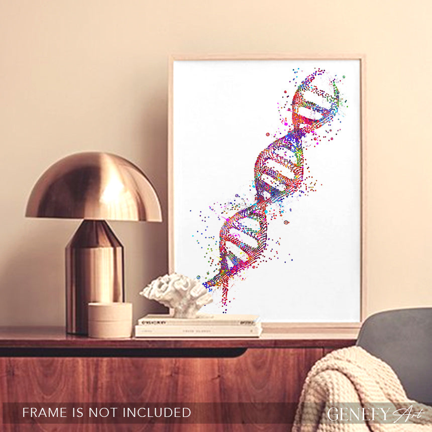 DNA Watercolour Art Print
