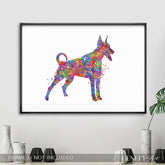 Doberman Pinscher Watercolour Print