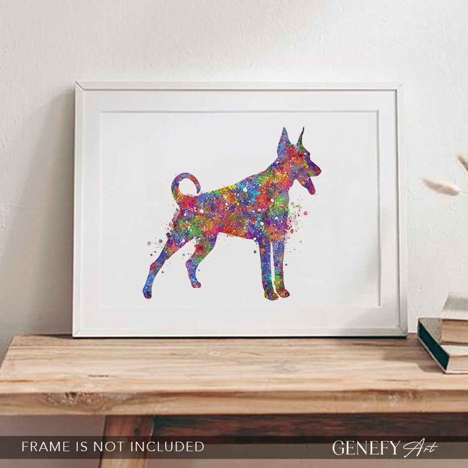 Doberman Pinscher Watercolour Print