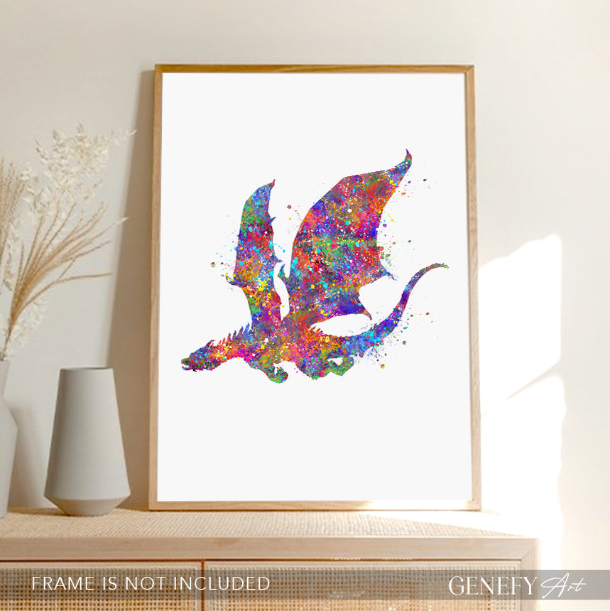 Dragon Watercolour Art Print