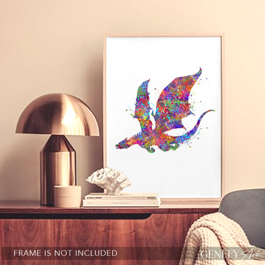 Dragon Watercolour Art Print