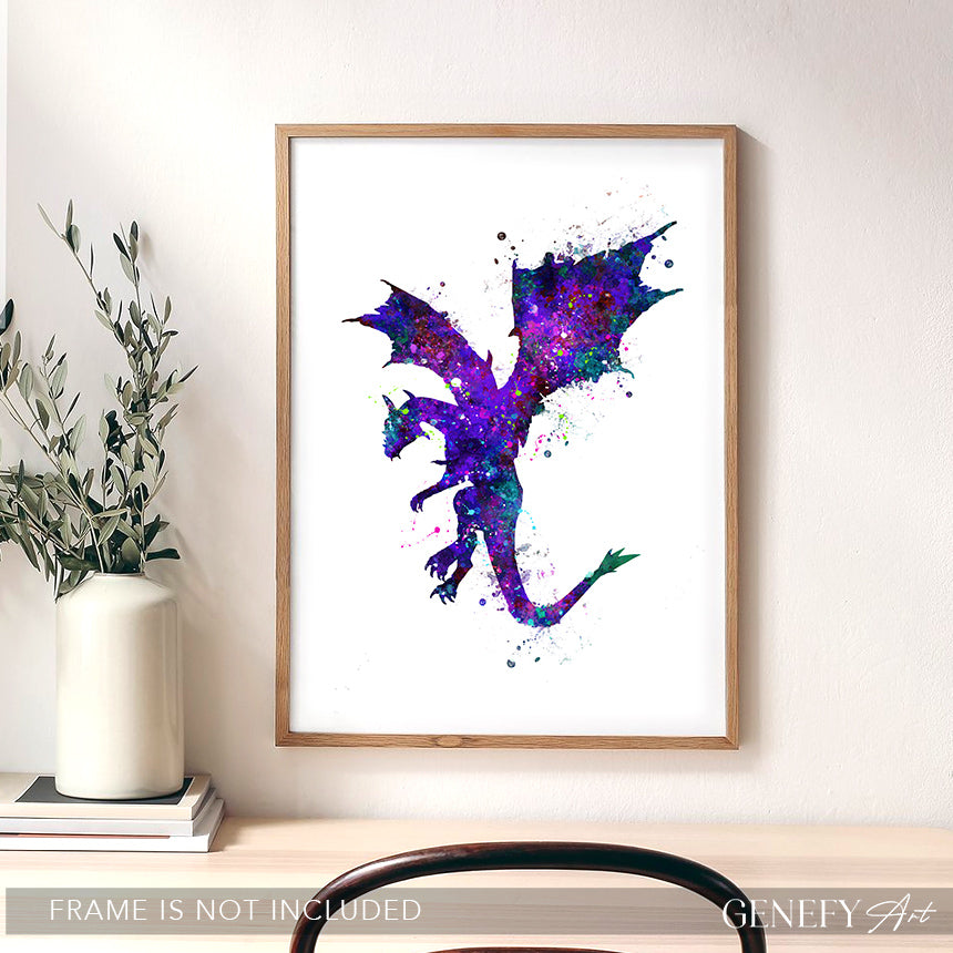 Dragon Watercolour Art Print