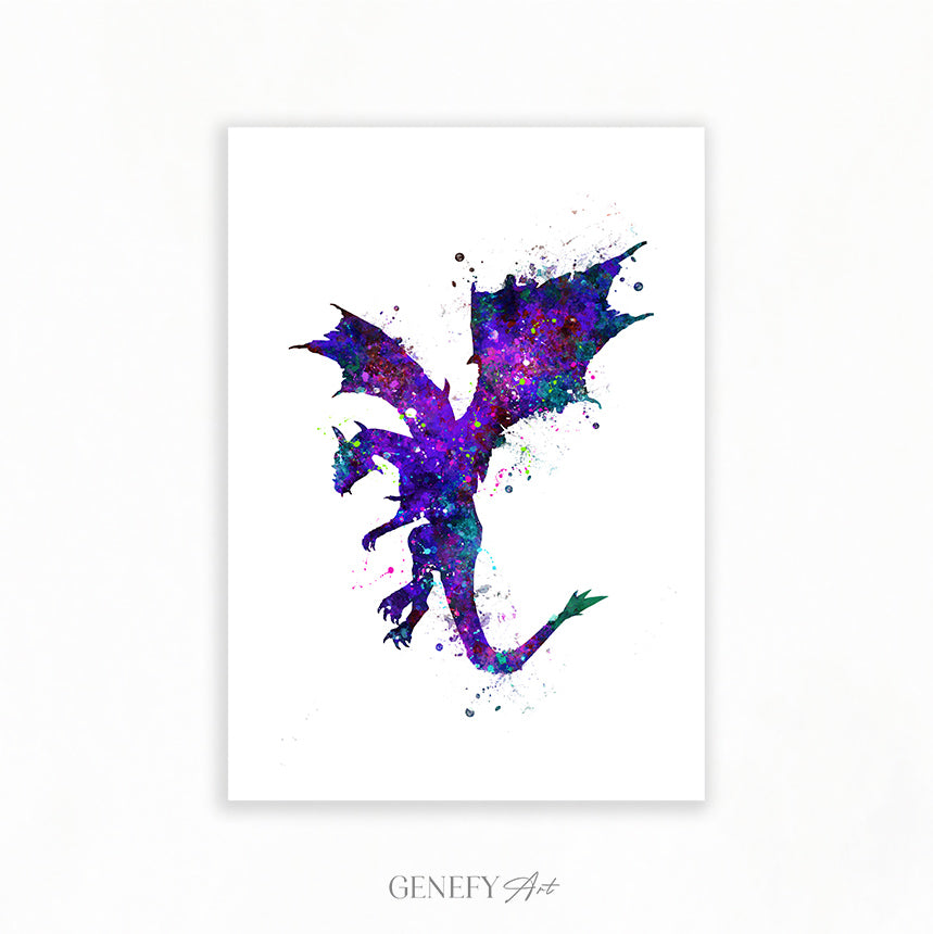 Dragon Watercolour Art Print