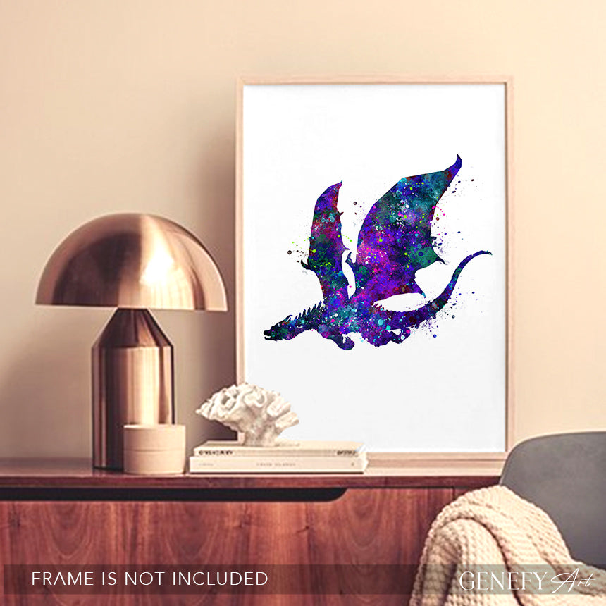 Dragon Watercolour Art Print