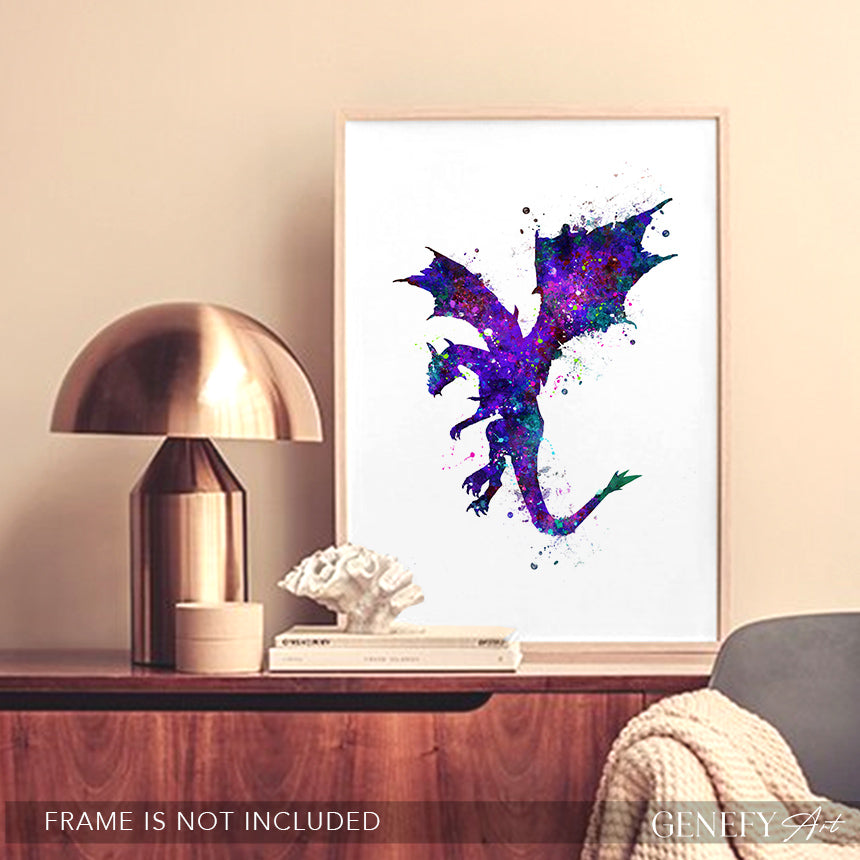 Dragon Watercolour Art Print