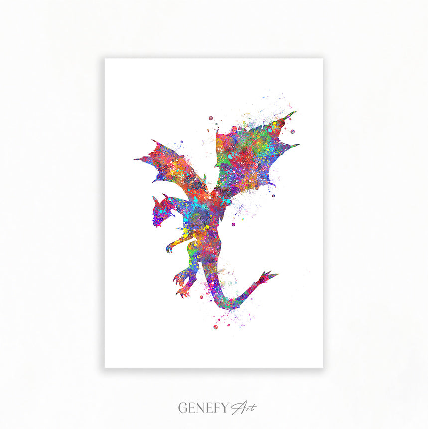 Dragon Watercolour Art Print