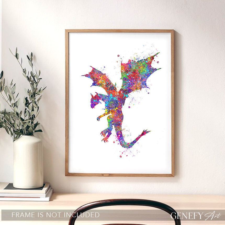 Dragon Watercolour Art Print
