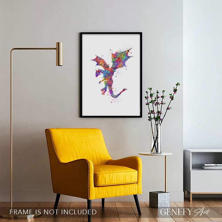 Dragon Watercolour Art Print