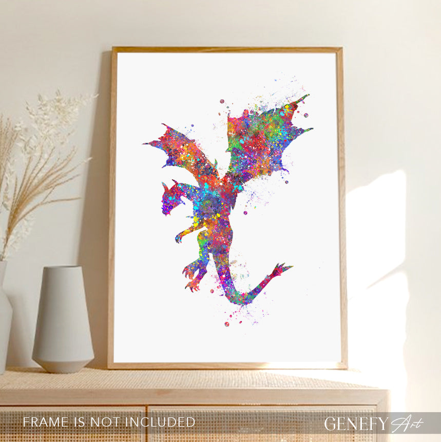 Dragon Watercolour Art Print