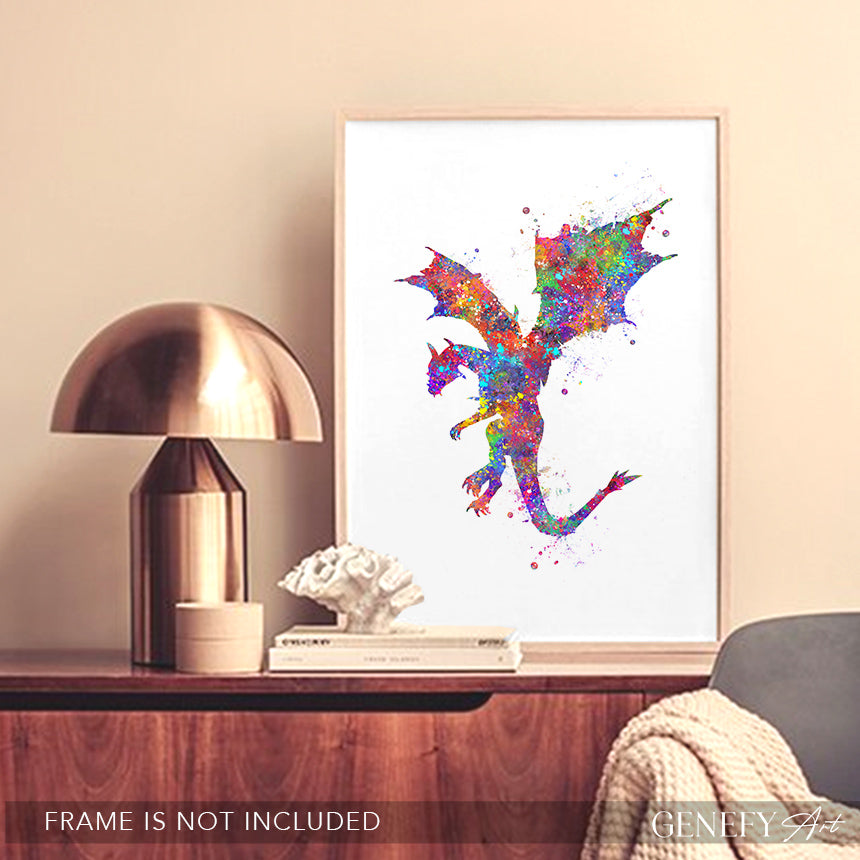 Dragon Watercolour Art Print