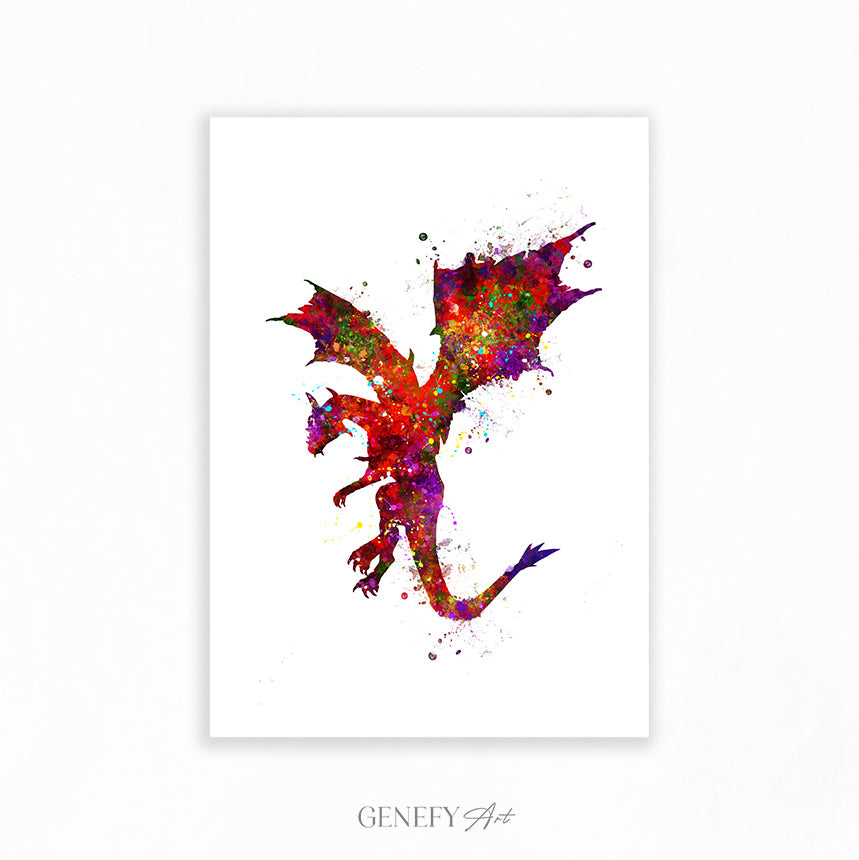 Dragon Watercolour Art Print