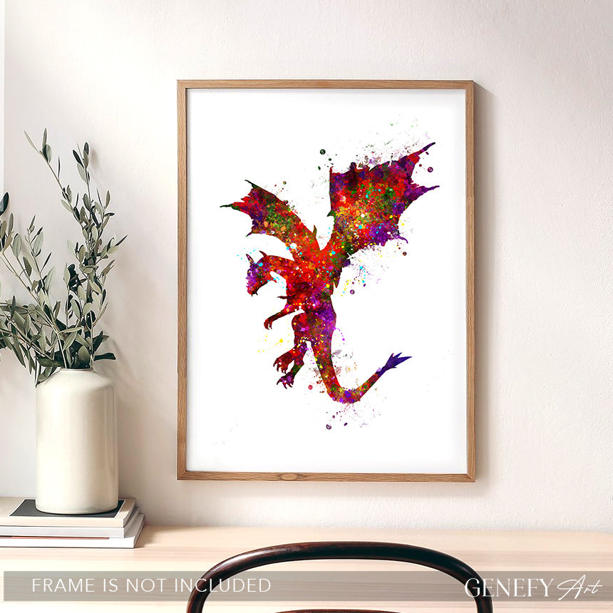 Dragon Watercolour Art Print