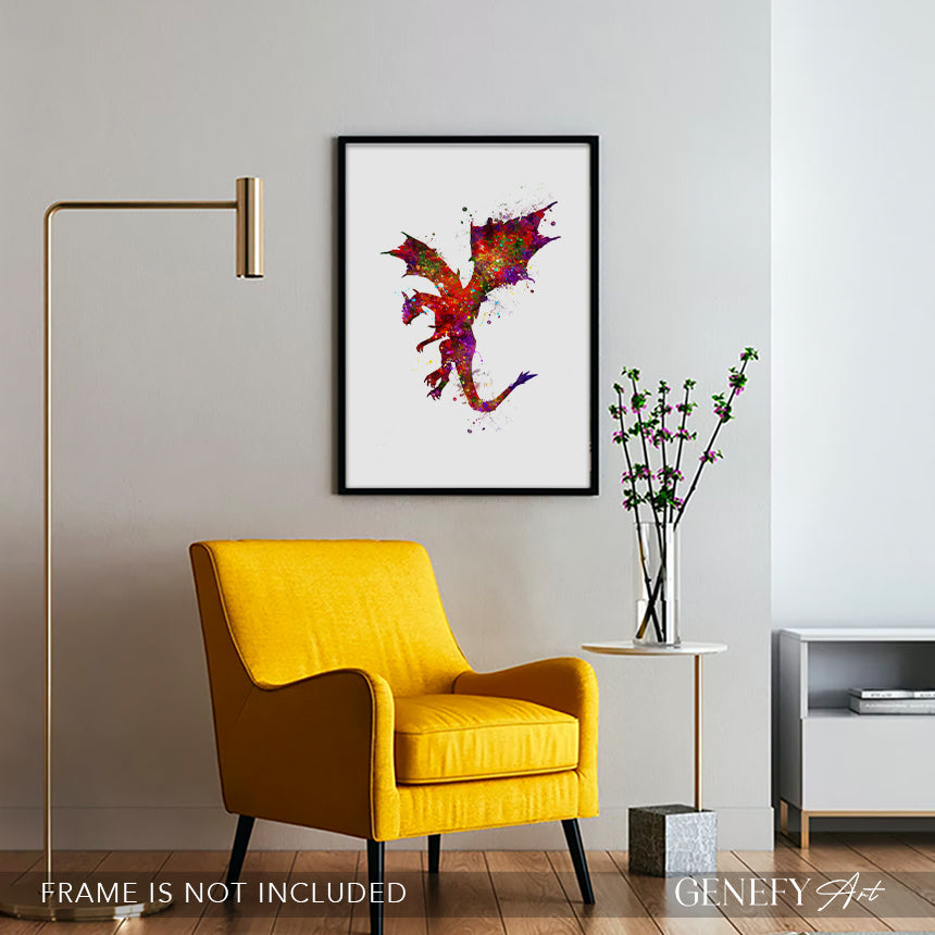 Dragon Watercolour Art Print