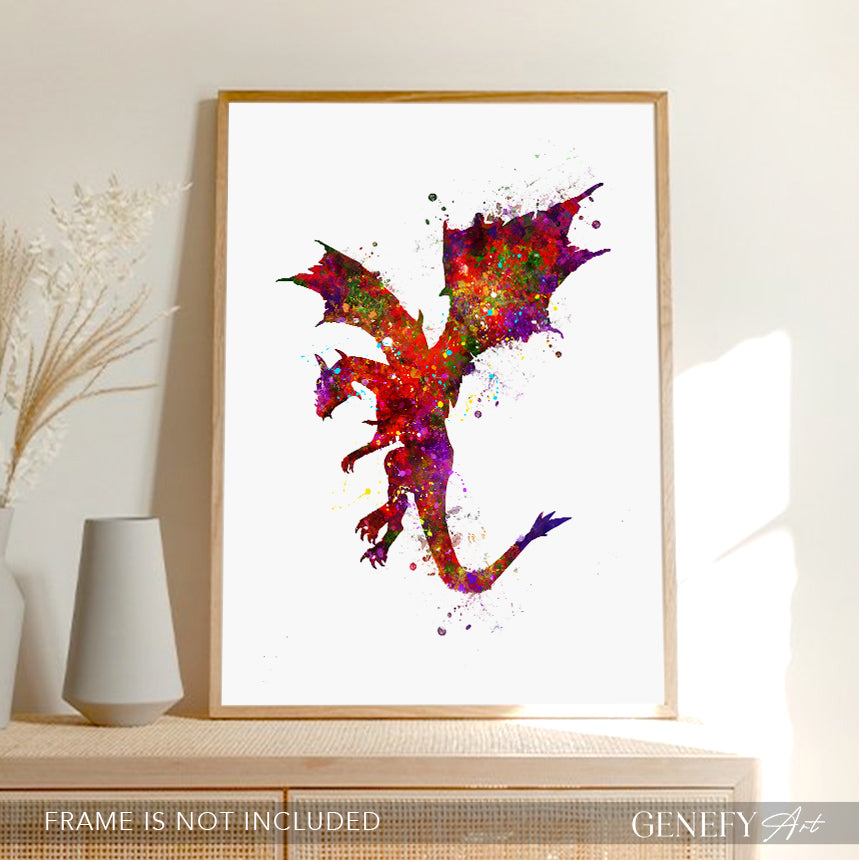 Dragon Watercolour Art Print